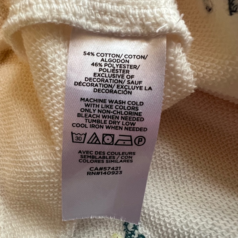 Lou & Grey Ivory Palm Tree Embroidered lightweight Soft Hooded Pullover Size M - Picture 5 of 5